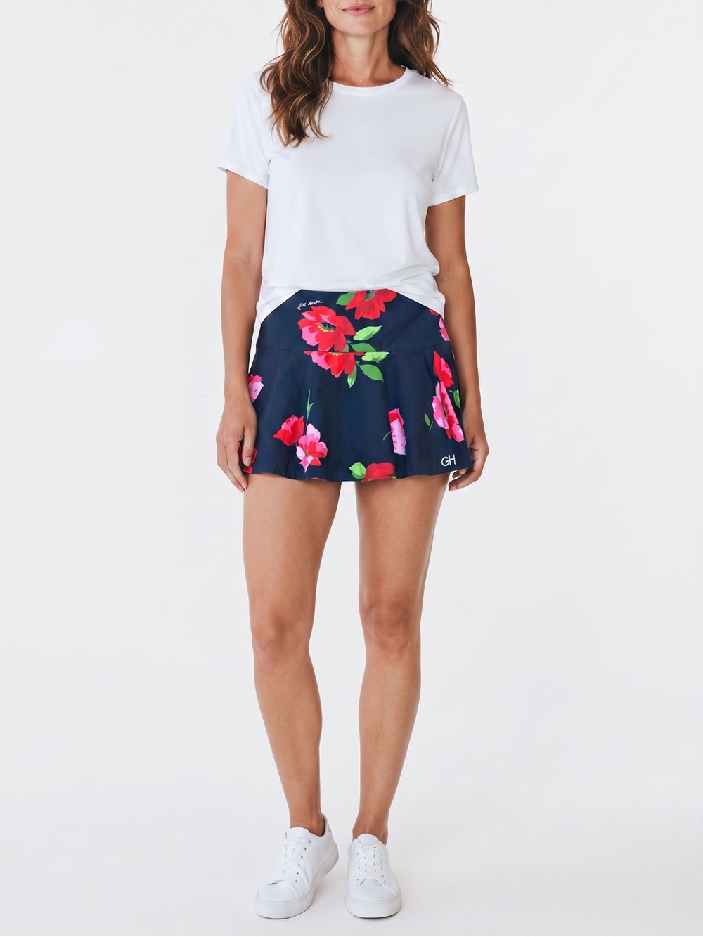 Gilly Hicks Sydney Floral Flare Mini Skirt Size 2 Navy Blue NWT
